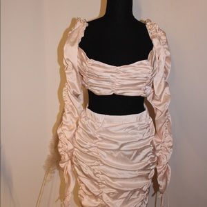 Large two piece pink skirt and top